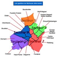 carte Mulhouse quartiers et les secteurs