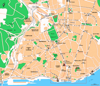 carte Lisbonne rues gares parcs stations métro
