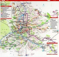 carte Madrid différents moyens de transport