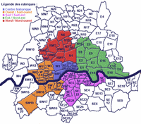 Carte Londres quartier numéros