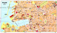 Plan de Marseille avec les gares et les bâtiments importants
