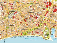 Carte de Nice avec la promenade des Anglais et les monuments importants