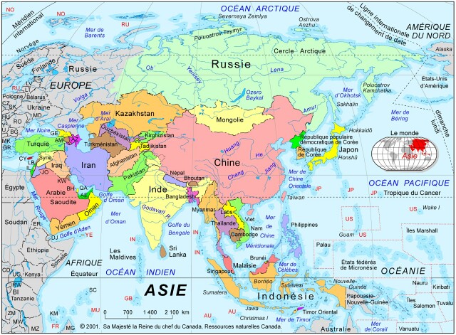 Cartograf Fr Les Cartes Des Continents L Asie