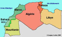 Carte simple du Maghreb