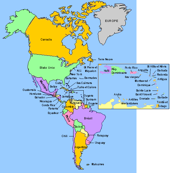 Carte Des Pays D Am rique Carte Des Continents L Am rique YXYKU