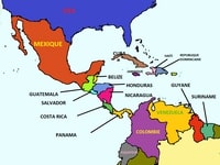 Carte de l'Amérique centrale simple