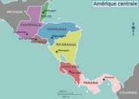 Carte de l'Amérique centrale avec les villes