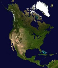 Carte de l'Amérique du Nord image photo satellite