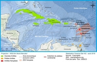 Carte Grandes Antilles Petites Antilles françaises