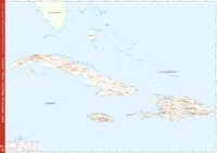 grande carte Antilles Cuba Jamaïque Haïti