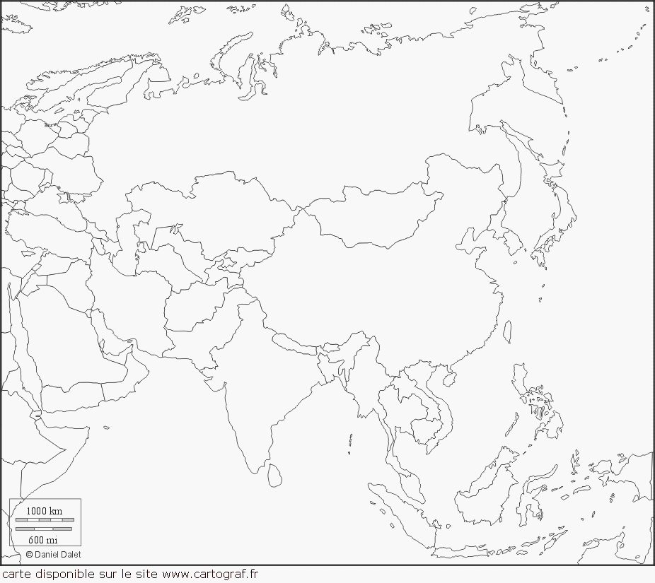 carte asie vierge