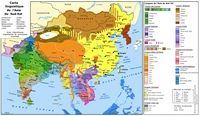 Carte de l'Asie carte linguistique de l'Asie du sud est et de l'Asie orientale