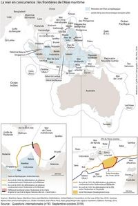 carte Asie frontières maritimes
