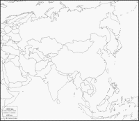 carte Asie vierge fond de carte frontières pays