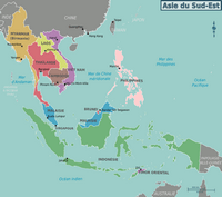 Carte Asie sud est simple pays
