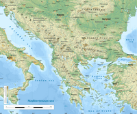 Carte Balkans ville montagne relief
