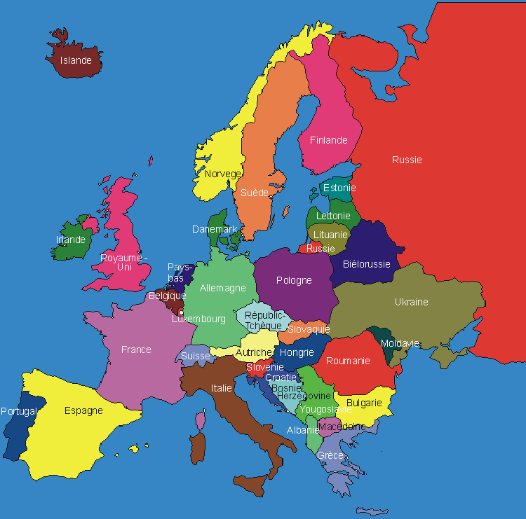 carte europe pays