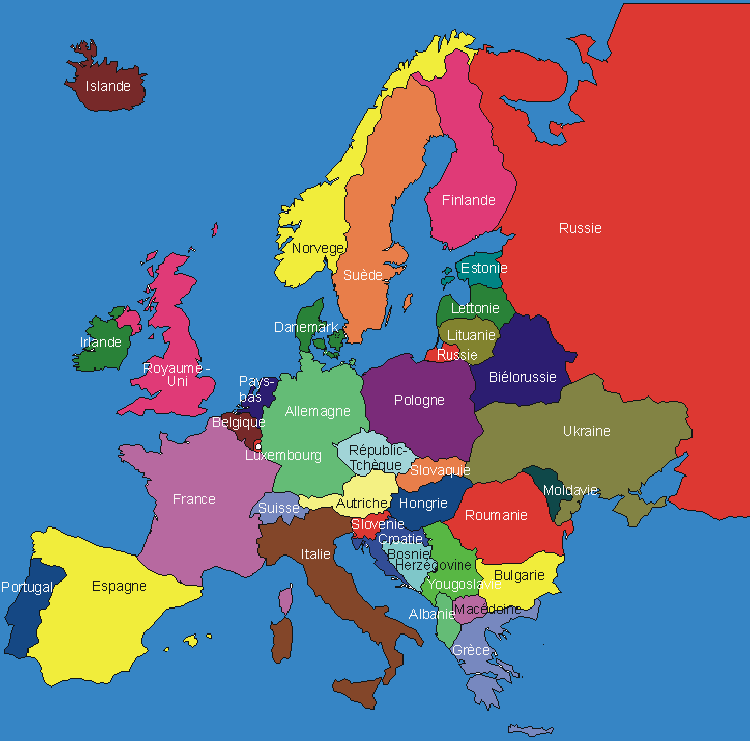 carte détaillée de lEurope