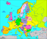 Carte Europe capitales