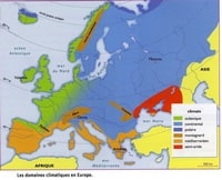 Carte de l'Europe carte climatique