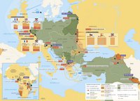 Représentation historique du continent européen en 1916
