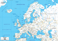 Carte Europe carte routière avec les principaux axes
