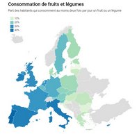 carte Europe consommation de fruits et légumes