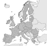 Carte de l'Union Européenne avec le découpage NUTS 2