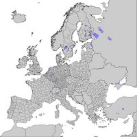 Carte de l'Union Européenne avec le découpage NUTS 3