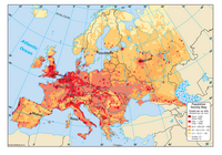 Carte de l'Europe avec la densité de population
