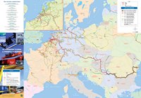 Carte de l'Europe grande carte fluviale avec les ports, les voies navigables et la capacité des navires de transport en tonnes CEMT