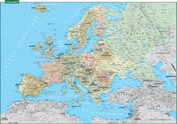 Carte de l'Europe avec les grandes villes