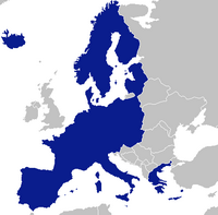 Carte de l'Europe avec les pays de l'espace Schengen