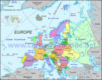 Carte Europe pays principautés