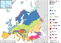 Carte de l'Europe avec les régions biogéographiques des espèces animales et végétales