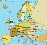 Carte de l'Europe simple