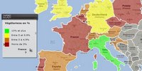 carte Europe pourcentage de végétarien dans la population