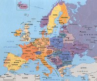 Carte de l'Europe avec les villes
