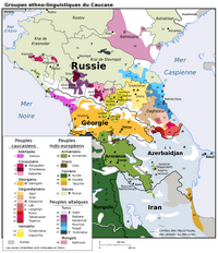 Carte Caucase groupe ethno-linguistiques