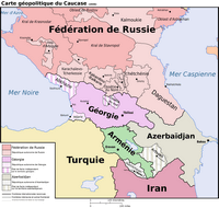 Carte Caucase pays région frontière