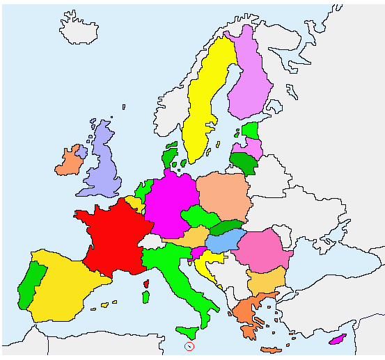 carte europe vierge en couleur