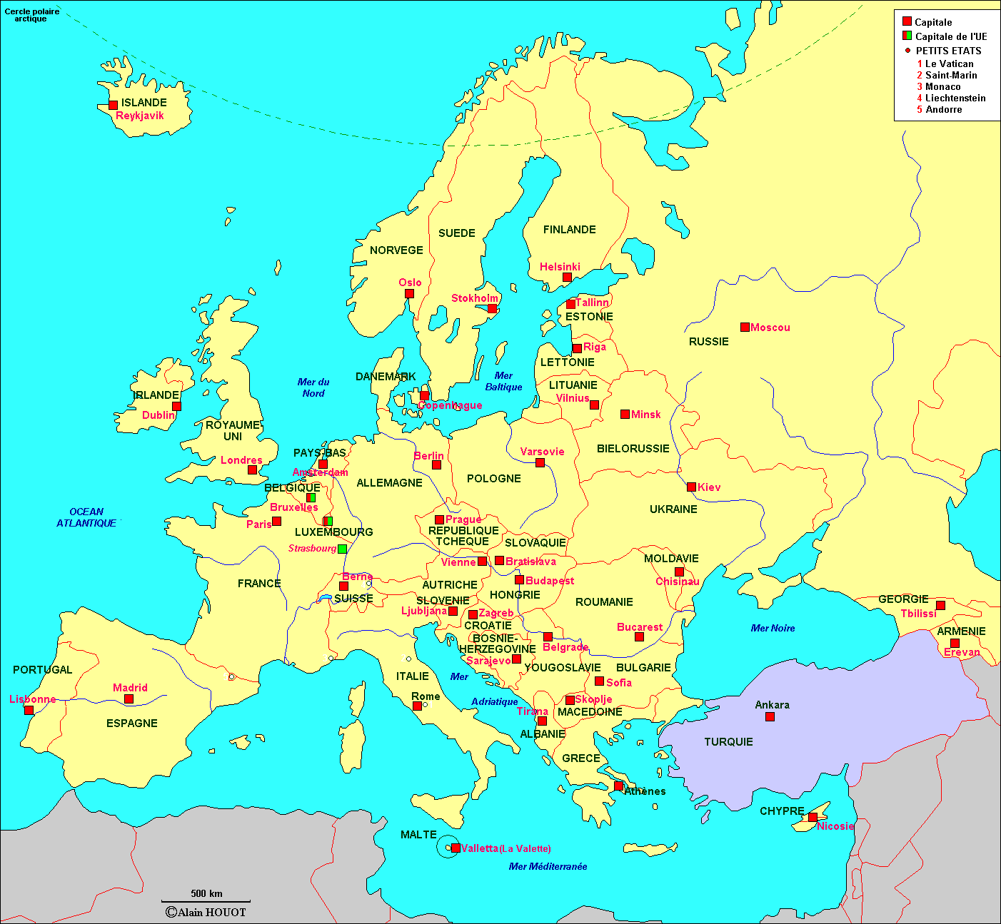 carte ue capitales