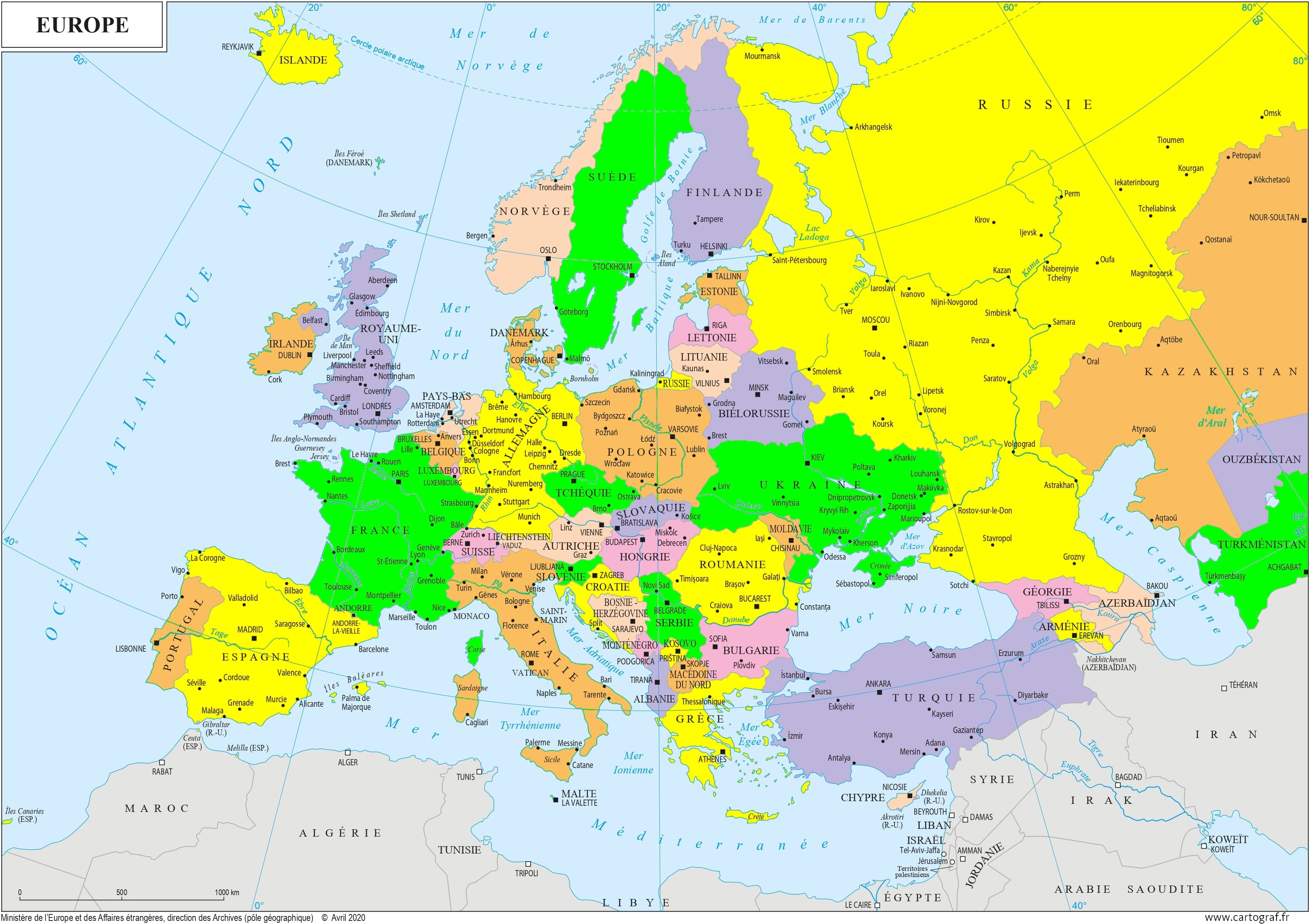 Carte Europe politique, Carte du monde