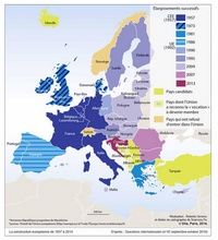 carte Europe construction Union Européenne 1957