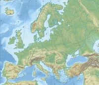 Carte de l'Europe avec la topographie et l'hydrographie