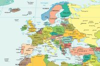 Carte de l'Europe avec les villes et les capitales
