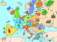 carte Europe enfants symboles pays couleur