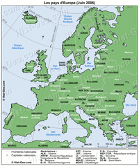 Grande carte de l'Europe avec les pays, les principautés, en détail avec l'échelle
