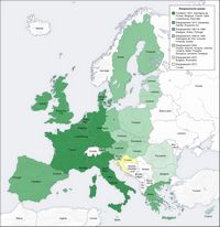 Carte de la fondation de l'Europe de 1951 à 2013