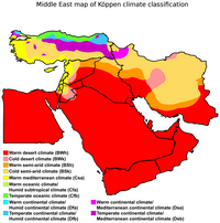 Carte climat Moyen Orient